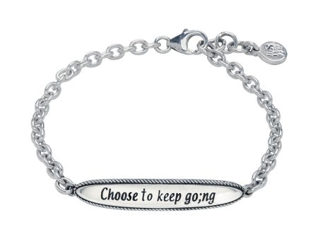 Choose to keep go;ng  Sterling Silver Suicide Awareness Women s ID Bracelet on Sale