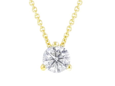 Naked Solitaire Diamond Necklace 1 3ct Sale