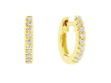 Mini Classic Pave Diamond Huggie Hoop Earrings Cheap