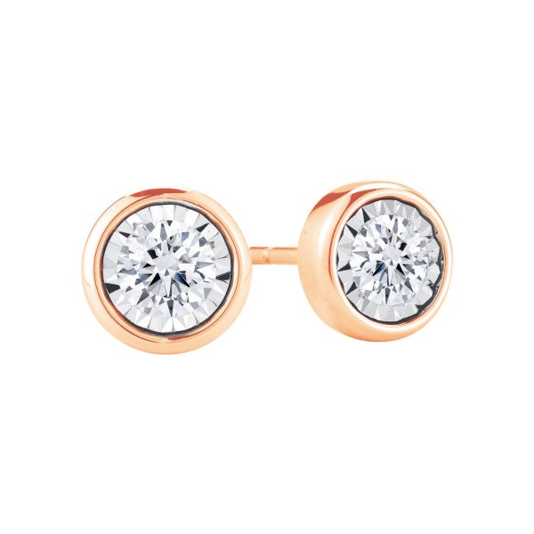 Mirage Bezel Diamond Stud Earrings 1 20ct For Sale