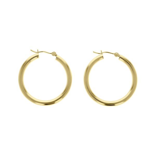 Classic Gold Hoop Earring - 3x30mm For Discount