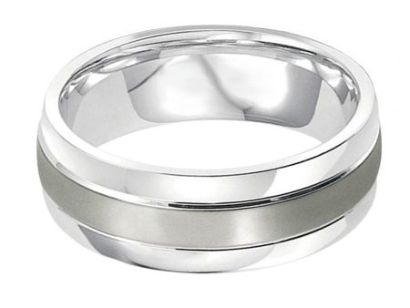 Titanium Inlay 7.5mm Wedding Ring Hot on Sale