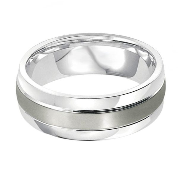 Titanium Inlay 7.5mm Wedding Ring Hot on Sale