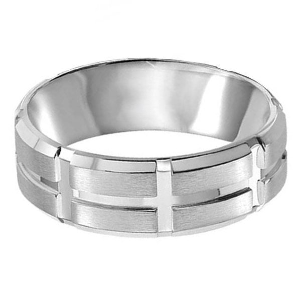 Block Beveled Edge 6mm Wedding Ring Online Hot Sale