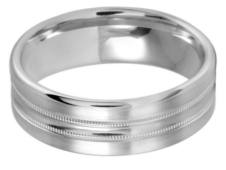 Milgrain Center 7mm Wedding Ring For Sale