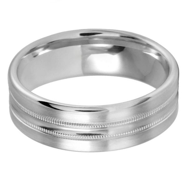 Milgrain Center 7mm Wedding Ring For Sale