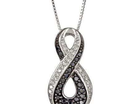 Silver Black & White Endless Diamond Necklace Cheap