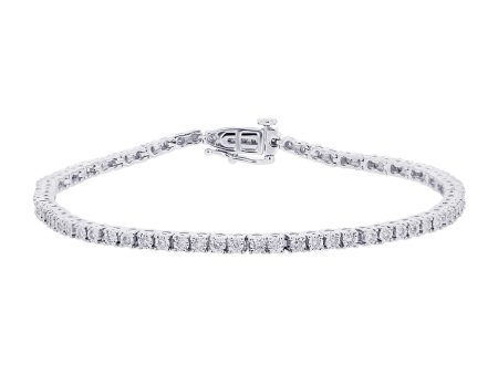 Silver Mirage Diamond Tennis Bracelet 1 2ct on Sale