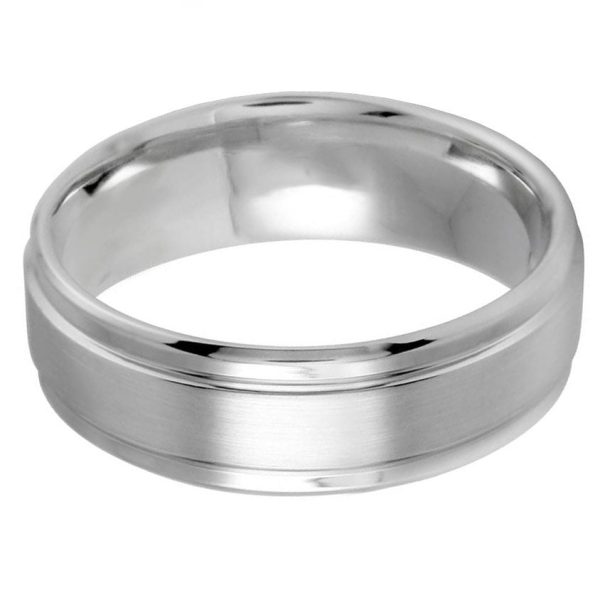 Classic Step Edge 7mm Wedding Ring For Sale