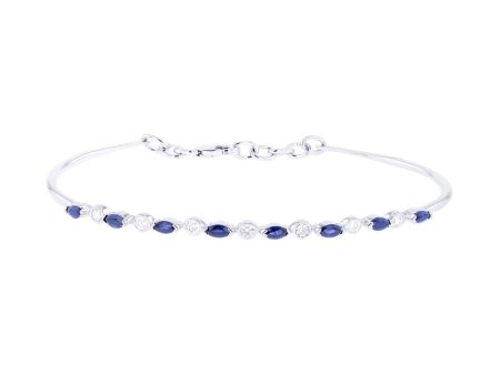 Sunila Sapphire and Diamond Bangle Bracelet Discount