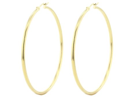 Classic Gold Hoop Earrings 2x50MM Online now