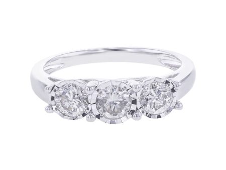 Classic Mirage Three Stone Ready For Love Diamond Engagement Ring 3 4CT Online now