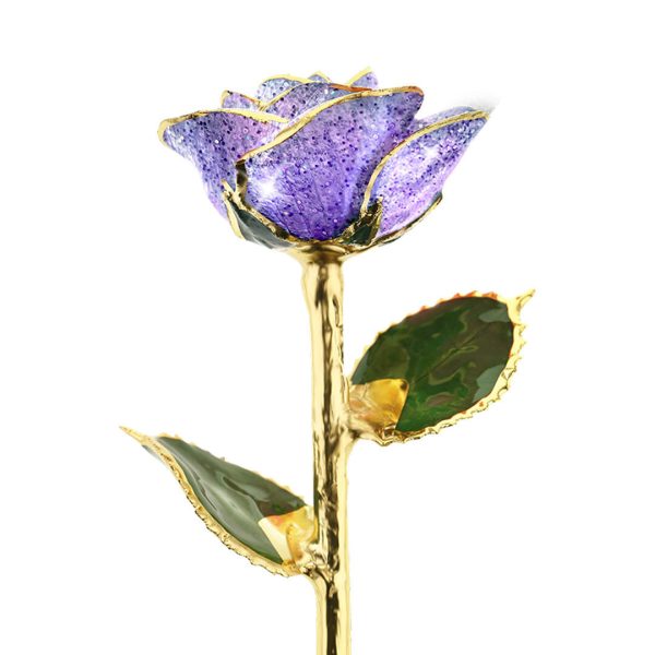 Periwinkle 24kt Gold Dipped Rose Cheap