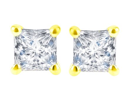 Exclusive Princess Diamond Stud Earrings 1 2ct on Sale