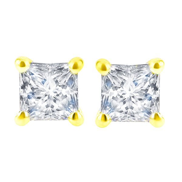 Exclusive Princess Diamond Stud Earrings 1 2ct on Sale