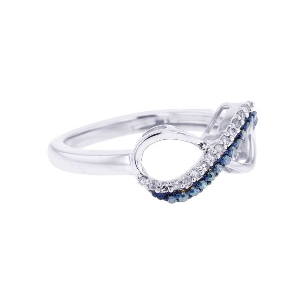 Silver Legacy Infinity Sky Blue & White Diamond Ring For Discount