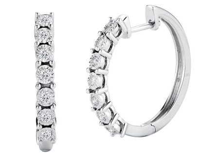 Classic Mirage Diamond Hoop Earrings 1 5ct Fashion