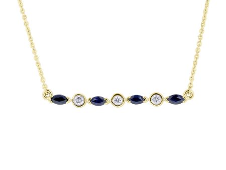 Sunila Sapphire and Diamond Necklace For Cheap