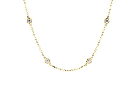 Classic Bezel Station Diamond Necklace 1ct Online Sale