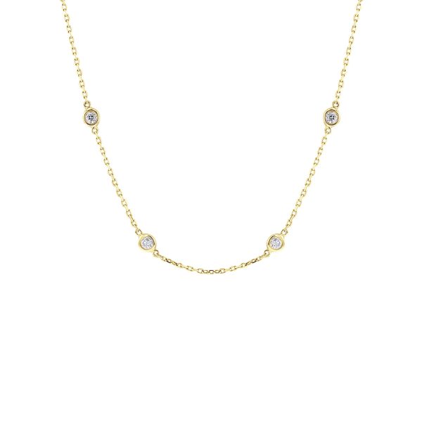 Classic Bezel Station Diamond Necklace 1ct Online Sale