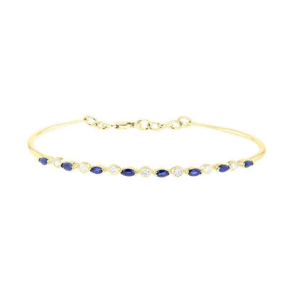 Sunila Sapphire and Diamond Bangle Bracelet Discount