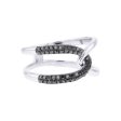 Silver Interlacing Black Diamond Ring For Discount