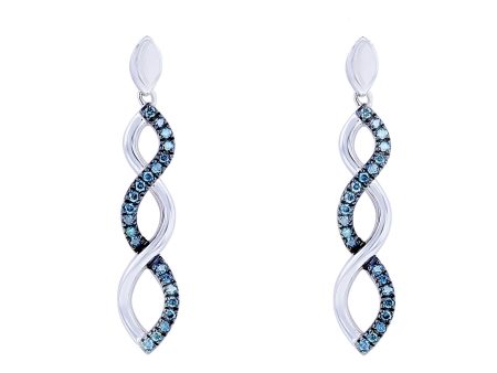 Silver Infinity Blue Diamond Earrings Online Sale