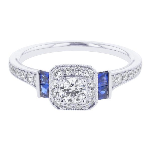 Megan Ready for Love Sapphire and Diamond Engagement Ring Online Sale