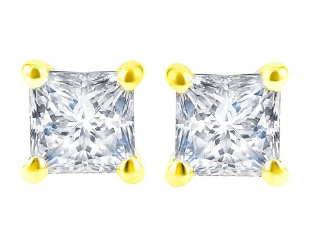 Exclusive Princess Diamond Stud Earrings 3 4ct on Sale