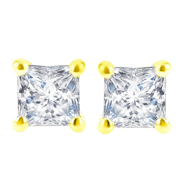 Exclusive Princess Diamond Stud Earrings 3 4ct on Sale