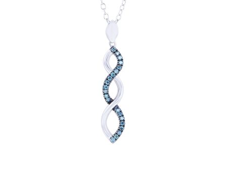 Silver Infinity Blue Diamond Necklace Online