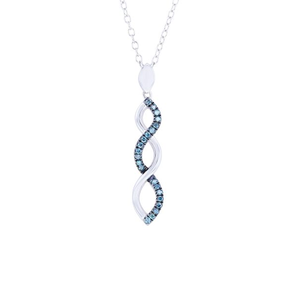 Silver Infinity Blue Diamond Necklace Online