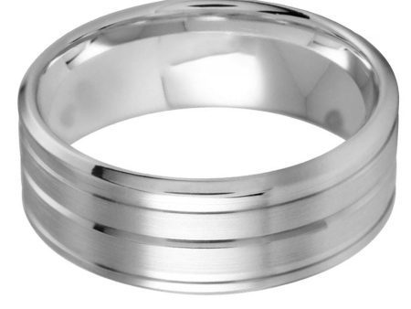 Triple Groove 8mm Wedding Ring Hot on Sale