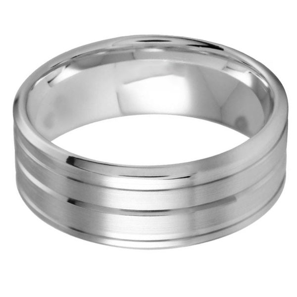 Triple Groove 8mm Wedding Ring Hot on Sale