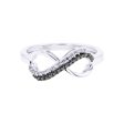 Silver Legacy Infinity Black and White Diamond Ring Fashion