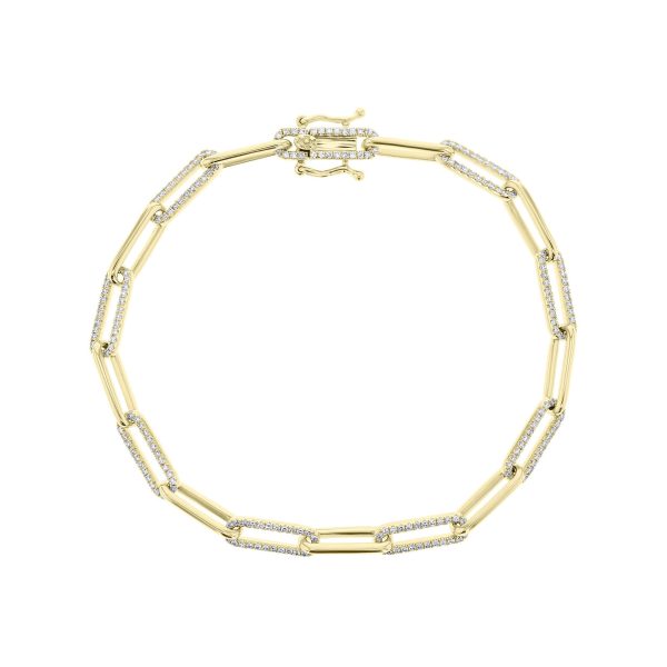 Shaula Paper Clip Pave Diamond Link Bracelet Online now