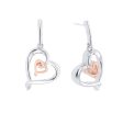 Silver Adjoining Heart Diamond Earrings Discount