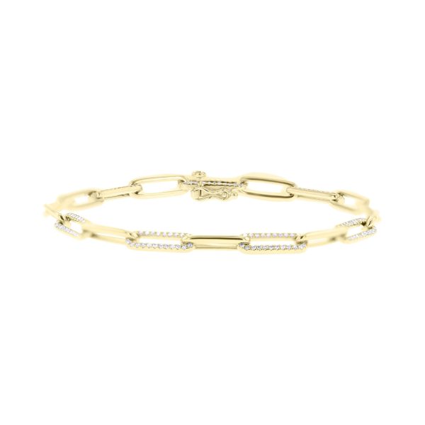 Shaula Paper Clip Pave Diamond Link Bracelet Online now