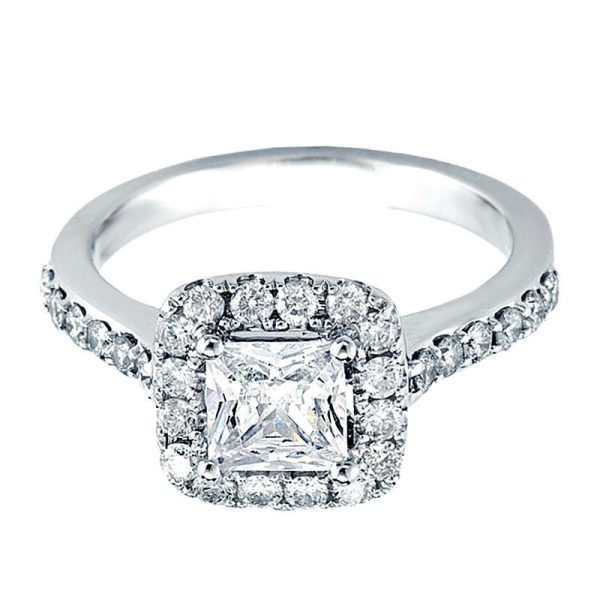 Carly Princess Halo 1ct Ready for Love Diamond Engagement Ring Fashion