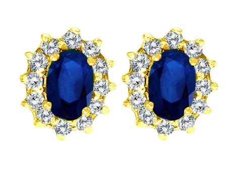 Princess Sapphire & Diamond Earrings on Sale