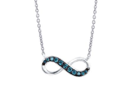 Gold Infinity Blue Diamond Necklace Sale