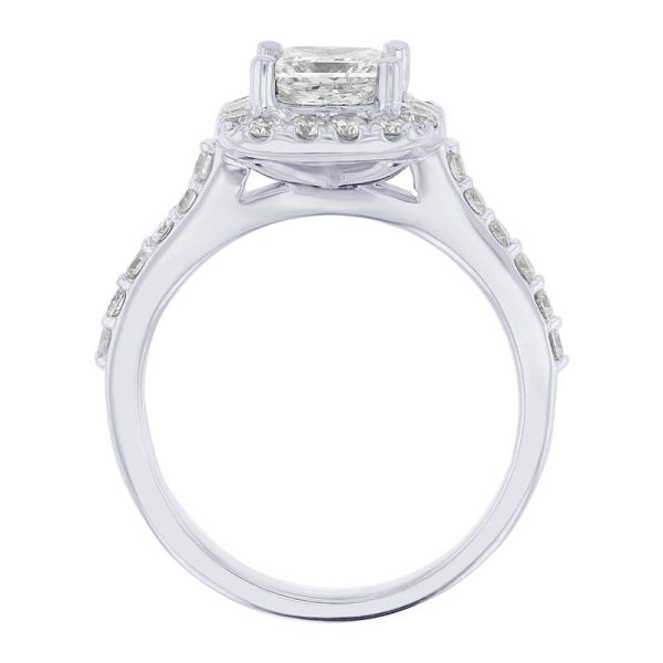 Carly Princess Halo 1 1 2ct Ready for Love Diamond Engagement Ring For Sale