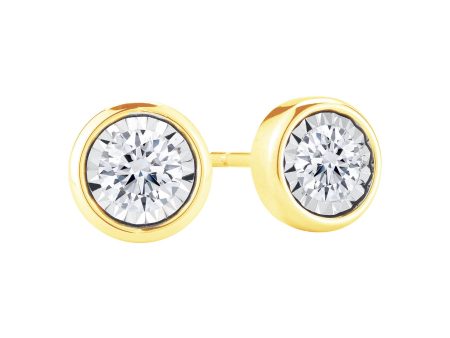 Mirage Bezel Diamond Stud Earrings 1 20ct For Sale