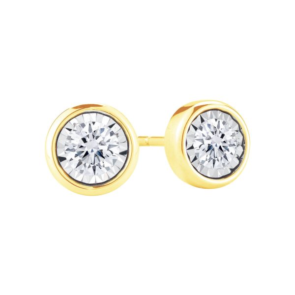 Mirage Bezel Diamond Stud Earrings 1 20ct For Sale