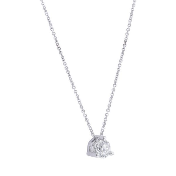 Naked Solitaire Diamond Necklace 3 4ct For Cheap