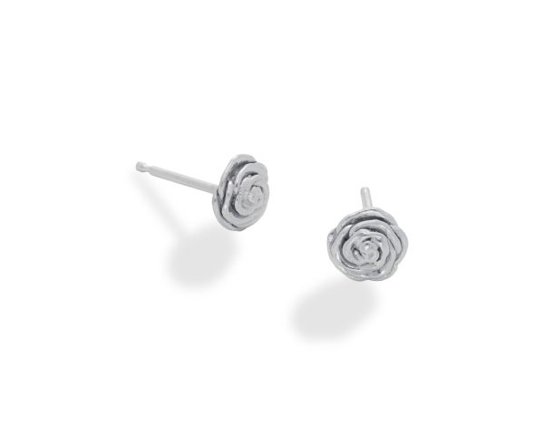 Rose Stud Earring Sterling Silver- small Discount