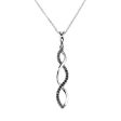 Silver Infinity Black Diamond Necklace Online now