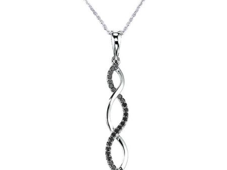 Silver Infinity Black Diamond Necklace Online now