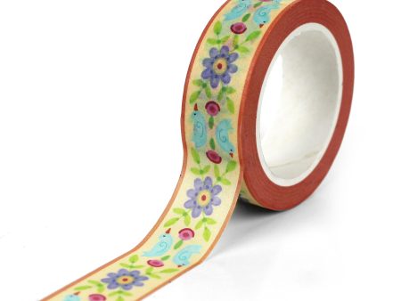 Bluebird Floral Yellow Washi Tape Online