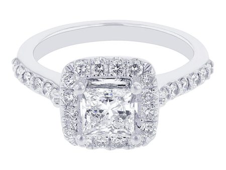 Carly Princess Halo 1 1 2ct Ready for Love Diamond Engagement Ring For Sale